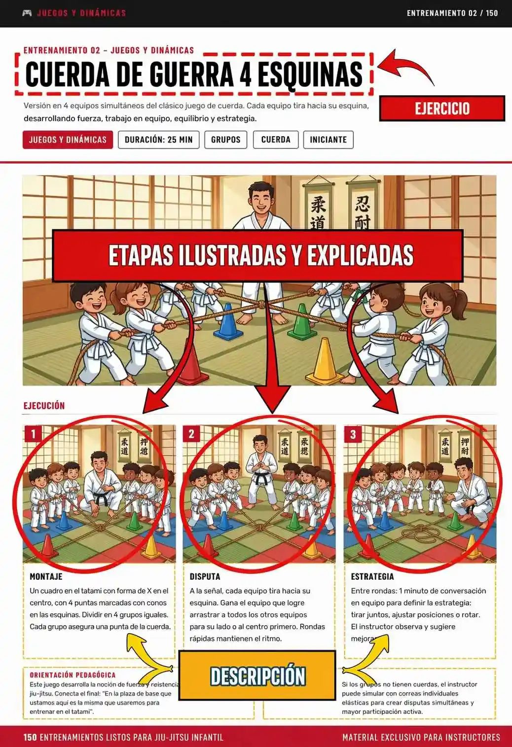 Exercício ilustrado com etapas